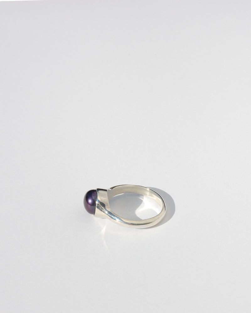 Colina Ring with Black Pearl