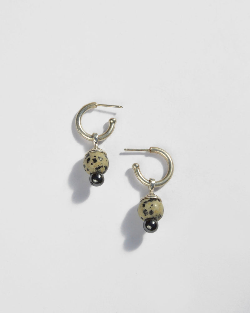 Gunta Earrings in Dalmatian Jasper