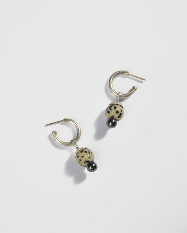 Gunta Earrings in Dalmatian Jasper