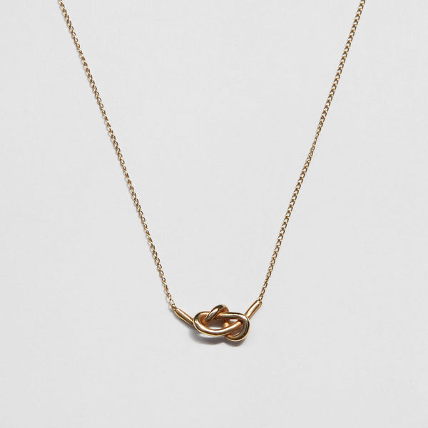 14K Yellow Gold Diamond Y-Knot Necklace with Hollow Gold Bead | Shop 14k  Yellow Gold Bujukan Necklaces | Gabriel & Co