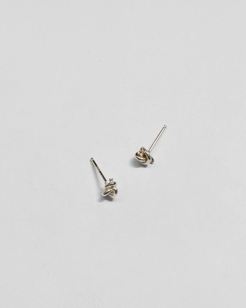 Tiny Knot Studs in Sterling Silver