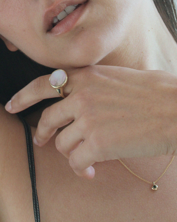 Lacuna Ring in Mother of Pearl & Gold