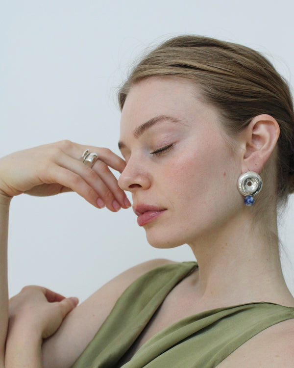 Albers Earrings in Blue Jasper