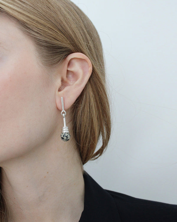 Alma Earrings in Dalmatian Jasper