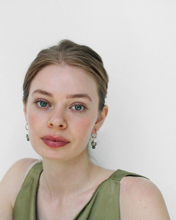 Gunta Earrings in Dalmatian Jasper